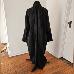 Eileen Fisher Charcoal 100% Wool Coat Women's L